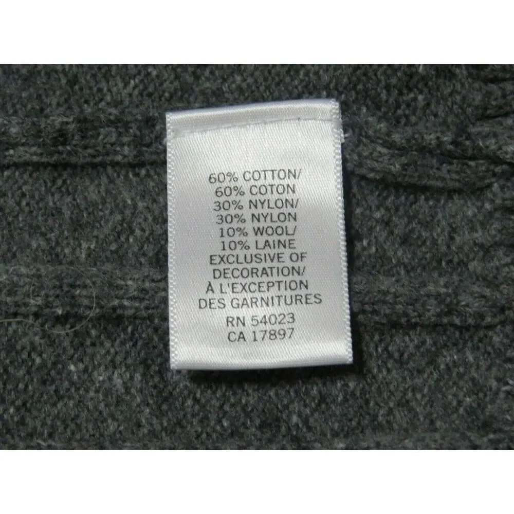 Banana Republic Men's Button Packet Pullover Sweater Heather Gray Size Large